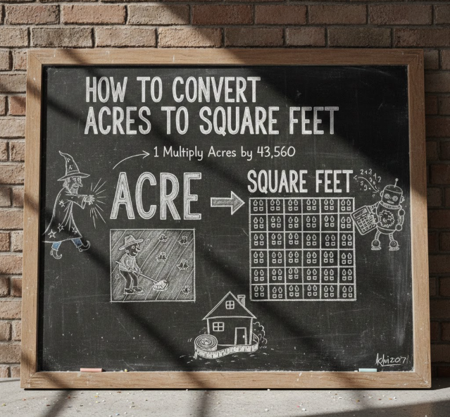 how to convert acres to square feet