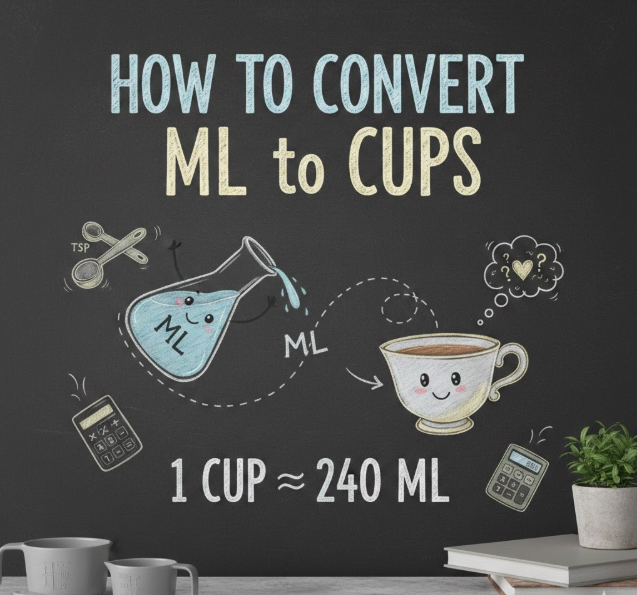 how to convert ml to cups