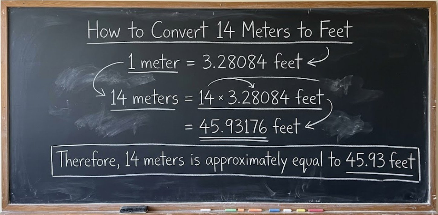 How to Convert 14 Meters to Feet
