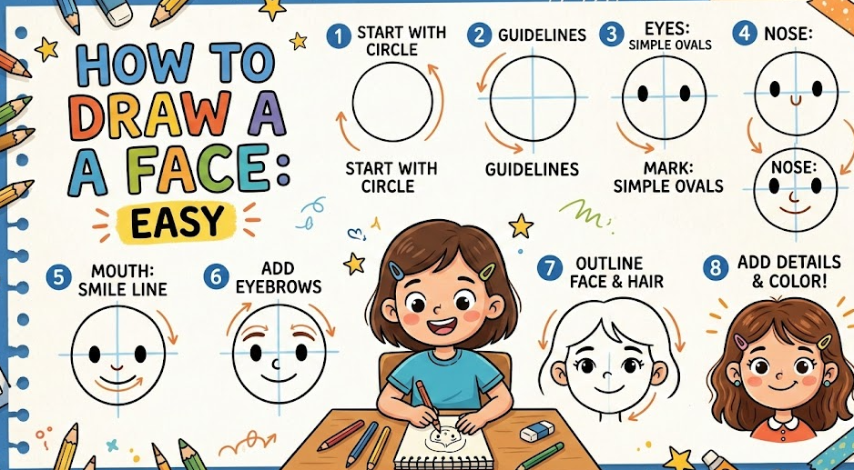 How to Draw a Face Easy