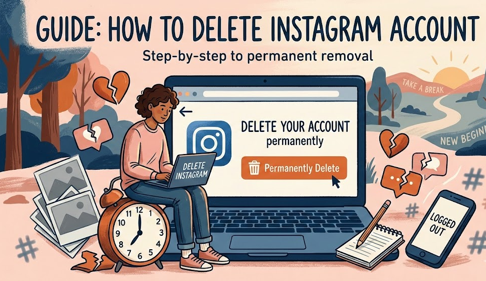 how to delete instagram account