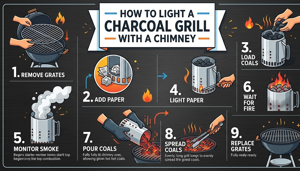 How to Light a Charcoal Grill With a Chimney