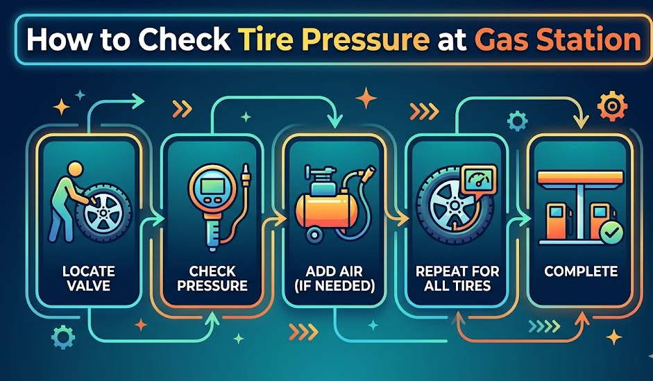 How to Check Tire Pressure at Gas Station