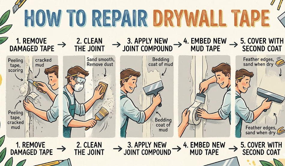 How to Repair Drywall Tape