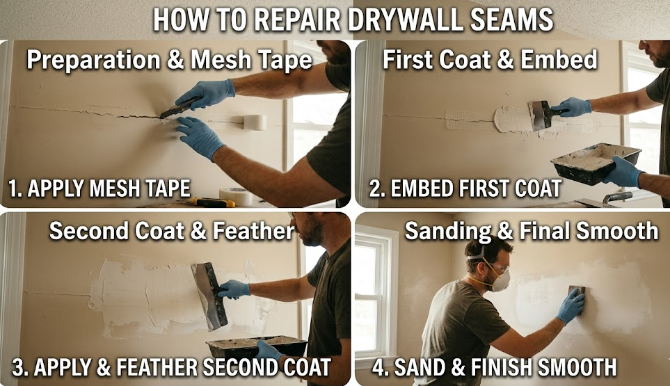 How to Repair Drywall Seams