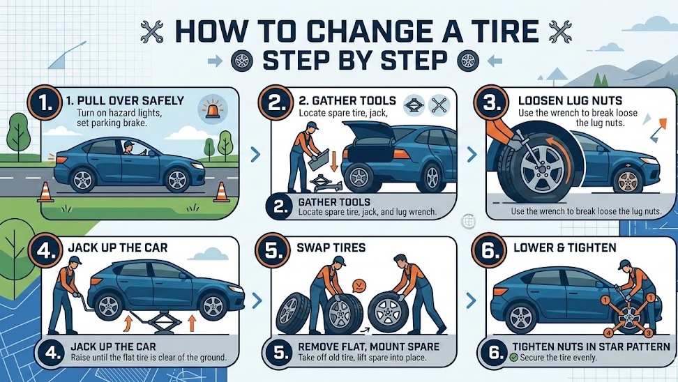 How to Change a Tire Step by Step