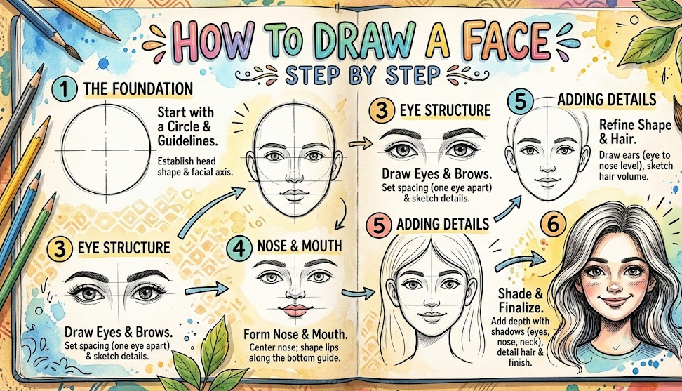 How to Draw a Face Step by Step