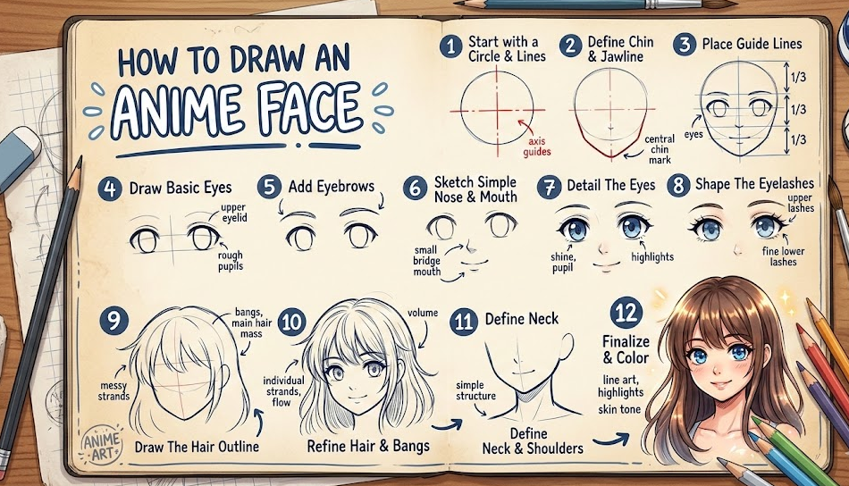 How to Draw a Face Anime