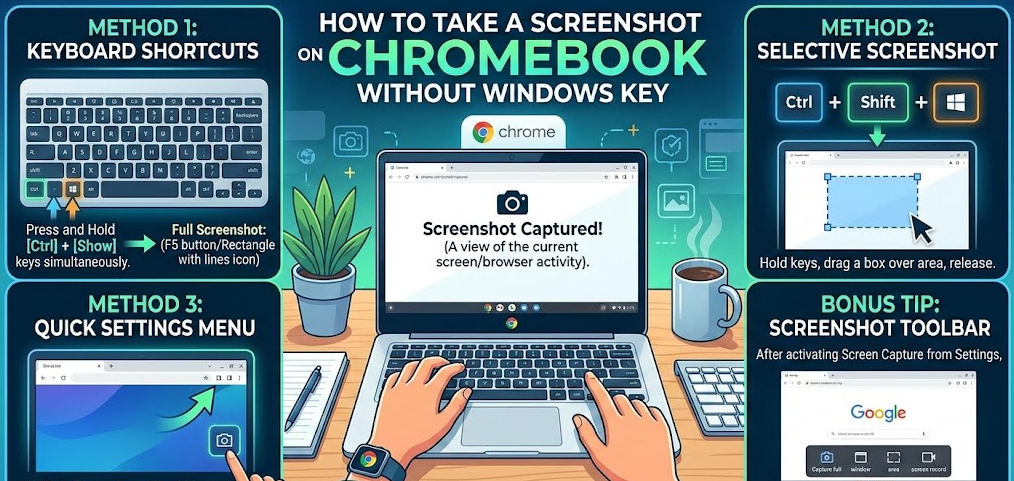 How to Take a Screenshot on Chromebook Without Windows Key