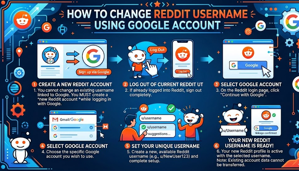 How to Change Reddit Username Using Google Account