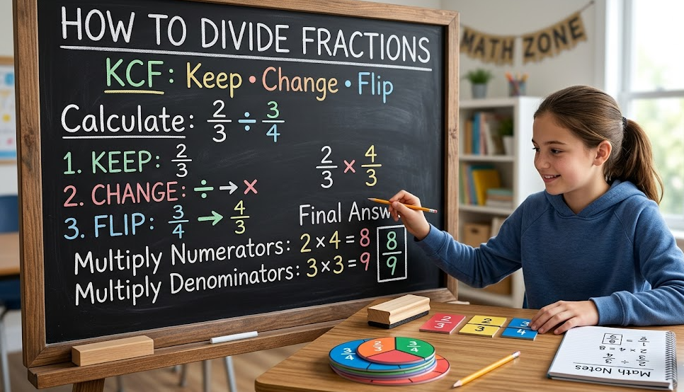 how to divide fractions