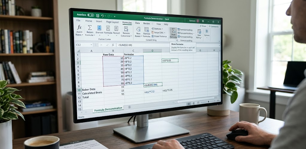 how to show formulas in excel