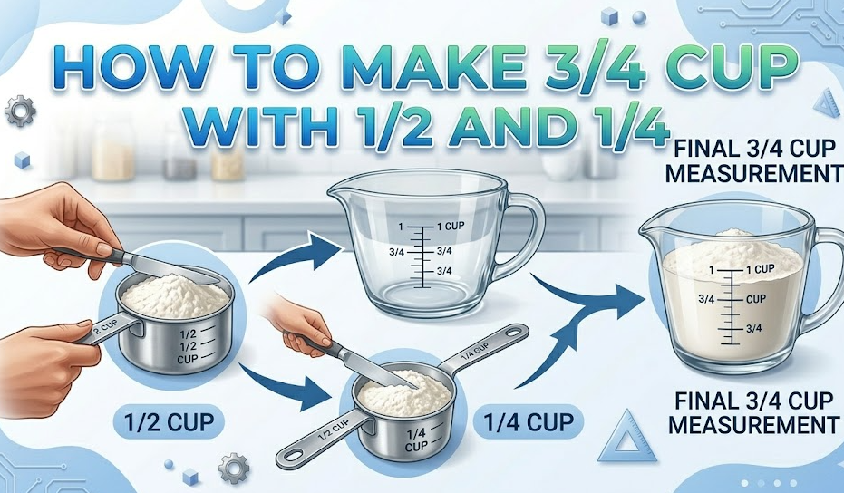 How to Make 3/4 Cup with 1/2 and 1/4