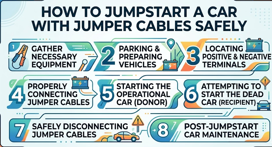 How to Jumpstart a Car with Jumper Cables Safely