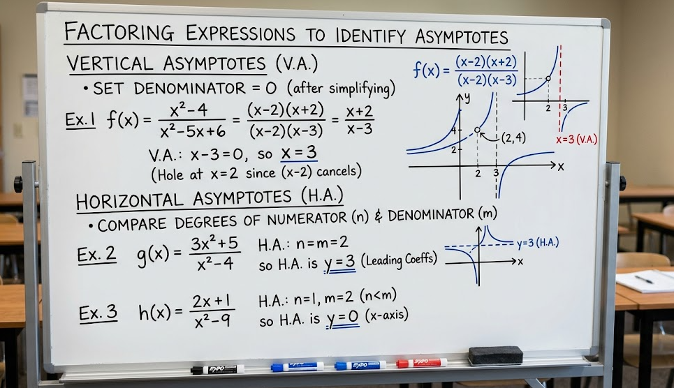 Factoring Expressions to Identify Asymptotes