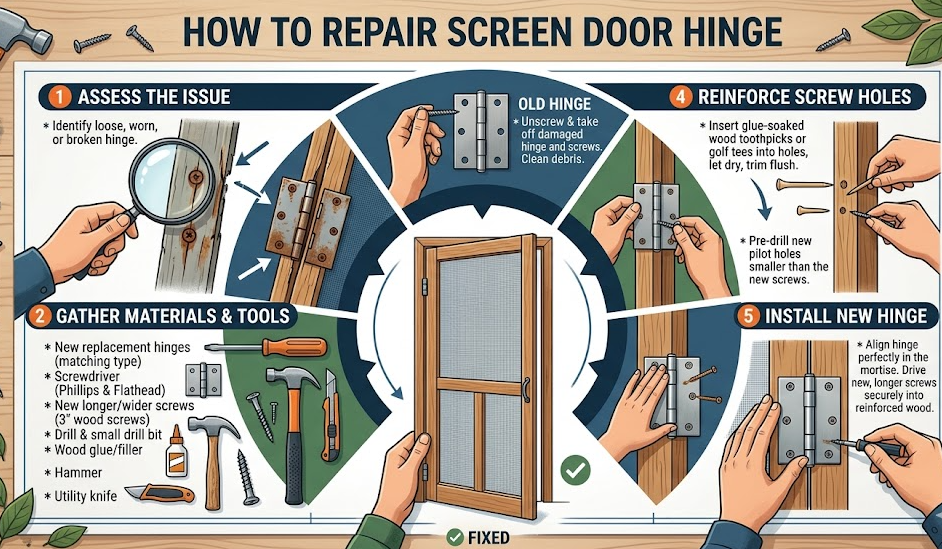 How to Repair Screen Door Hinge