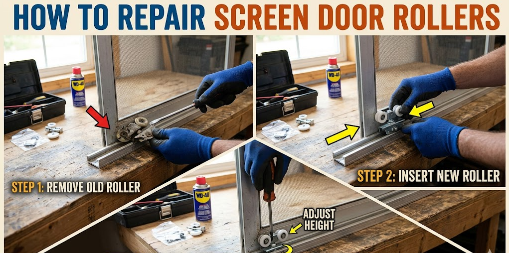 How to Repair Screen Door Rollers