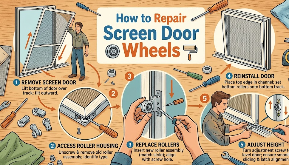 How to Repair Screen Door Wheels