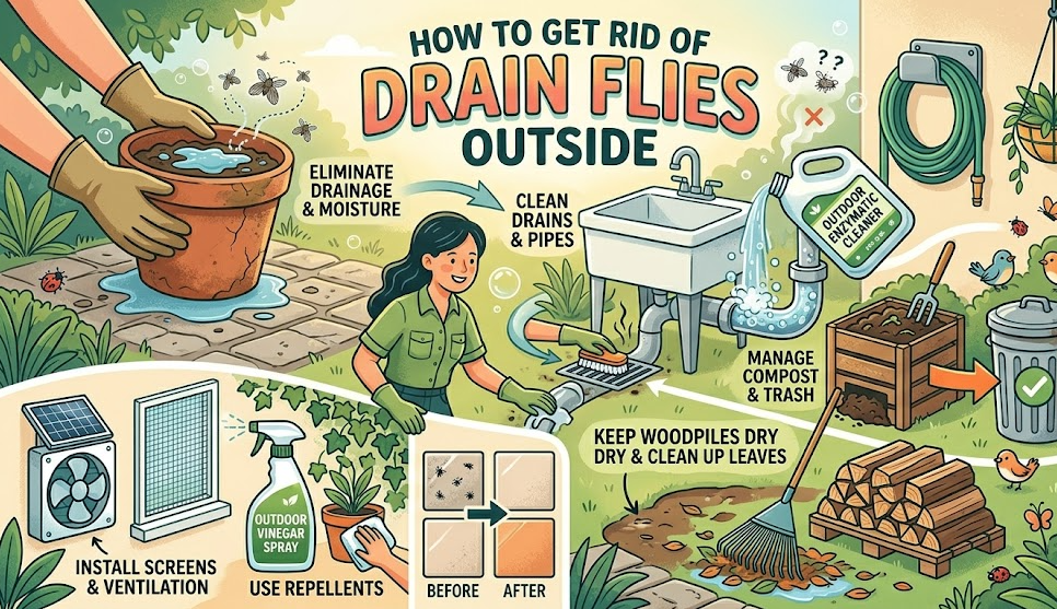 How to Get Rid of Drain Flies Outside