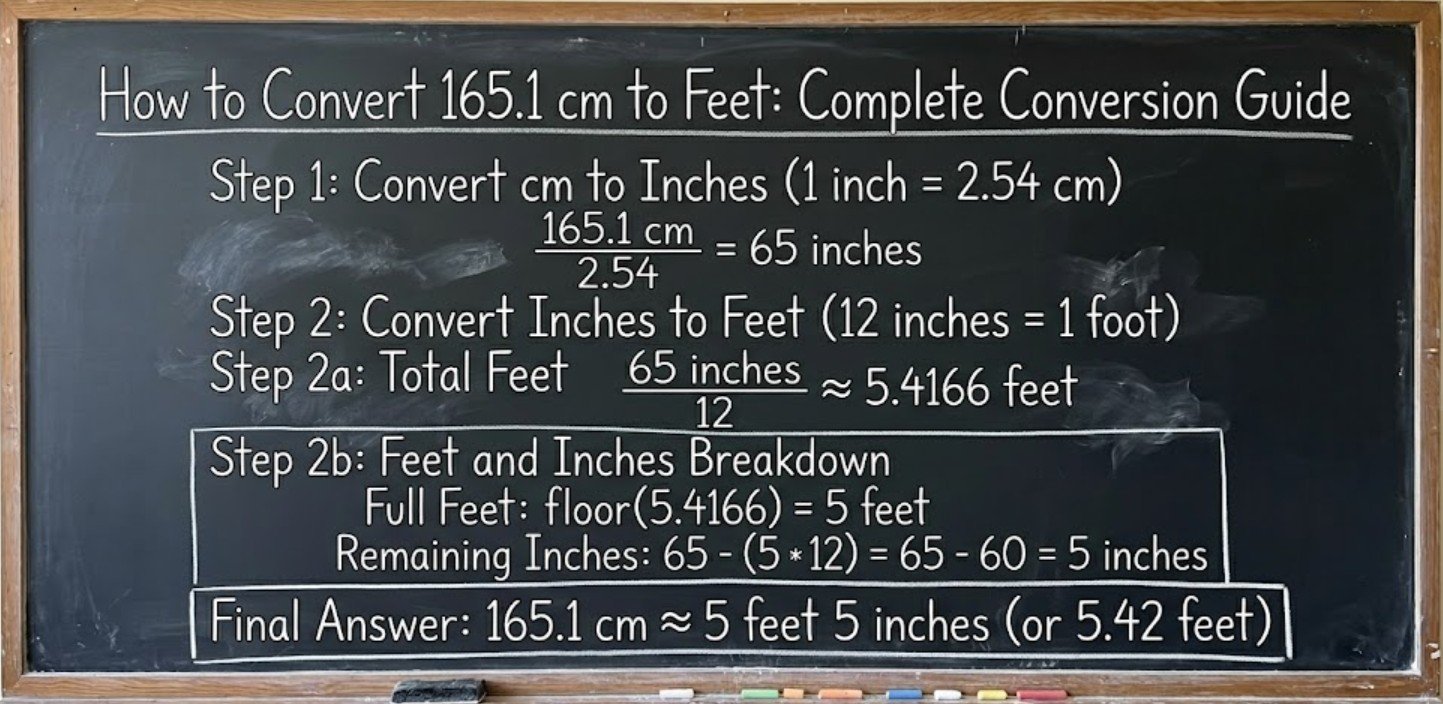 How to Convert 165.1 cm to Feet